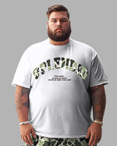 Men's Plus Size Camouflage Alphabet Print T-Shirt Shorts Suit